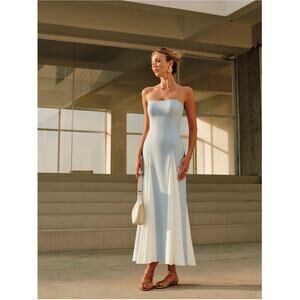 NWT Women's Commense Blue Color Block Detachable Strap Maxi Dress Sz XL